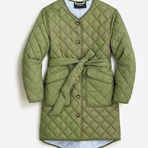 J Crew Olive Green, Blue Quilted Women's quilted reversible Jacket